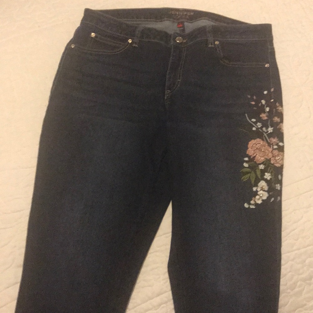 J LO skinny ankle jeans with gold hardware